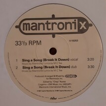 MANTRONIX / SING A SONG(BREAK IT DOWN) /ELECTRO,エレクトロ_画像1