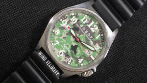 ☆ケンテックス KENTEX JGSDF RANGER【S455M】迷彩文字盤 メンズ クォーツ腕時計 動作品☆