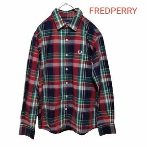 【美品】FREDPERRY フレッドペリー チェック柄シャツ Ssize