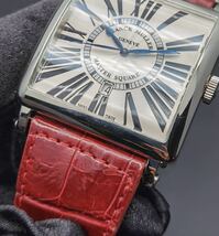 中古 フランクミュラー FRANCK MULLER マスタースクエアー レリーフ 6000KSCDT デイト シルバー文字盤 SS オートマ 自動巻き メンズ 腕時計_画像8