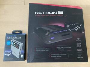 【ほぼ未使用・動作確認済】HYPERKIN製 RetroN5 (黒・Black) ＋ 専用3-IN-1 ADAPTER (本体はファームウェアバージョンアップ済)