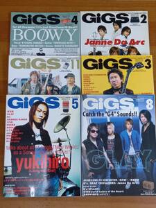 月刊ギグス　GiGS　2004-06年　6冊セット　boowy Shakalabbits 布袋寅泰　氷室京介　アジカン他　80size2405