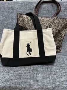  Ralph Lauren (POLO RALPH LAUREN) handbag Mini tote bag + leopard print tote bag 2 point set!