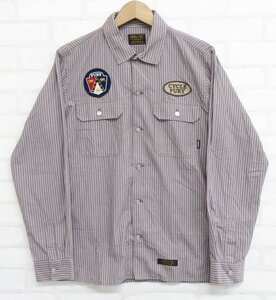 7T0221■NEIGHBORHOOD 121TNNH-SHM01 STRIPE WORK■C-SHIRT LS ネイバーフッド ストライプワークシャツ