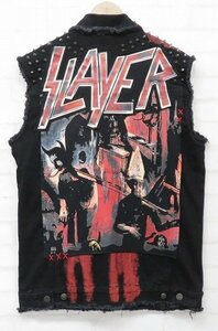 7T3083■未使用品 SLAYER カットオフ スタッズ ノースリーブベスト スレイヤー