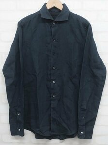 6T8782■junhashimoto HORIZONTAL COLLAR SHIRT ジュンハシモト リネンホリゾンタルカラーシャツ