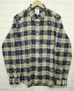 1T7368■未使用品 uniformexperiment STAR PRINT FLANNEL CHECK B.DMEN'S SHIRT ユニフォームエクスペリメント