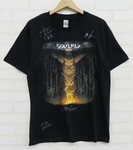 7T3973【クリックポスト対応】未使用品 SOULFLY TOTEM メンバー直筆サイン入 半袖Tシャツ