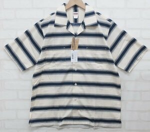 6T8577【クリックポスト対応】未使用品 BIG YANK U54 QLS SHIRTS GEOMETRY BORDER ビックヤンク 半袖開襟ボーダーシャツ