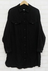 7T3937■MM6 メゾンマルタンマルジェラ レーヨン混ウールロングシャツ Maison Martin Margiela