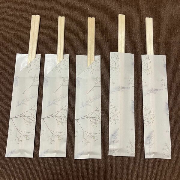 優雅な花舞う箸袋 - 割り箸付き　ハンドメイド透ける紙デザイン 