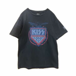 THE KISS ARMY バンドTシャツ 半袖 ブラック 黒 ロックTシャツ ツアーTシャツ メンズ プリント キッス キス クルーネック カットソー