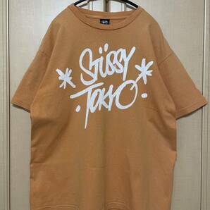 00s old STUSSY TOKYOプリント 半袖Tシャツ オレンジ オールドステューシー USA カットソー メンズ クルーネック Lサイズ ビンテージの画像2