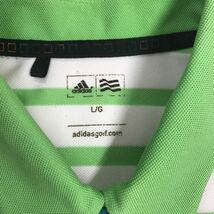 adidas アディダス　半袖ポロシャツ　ボーダー柄　ゴルフウェア　GOLF レディース　Lサイズ　35-53a_画像3