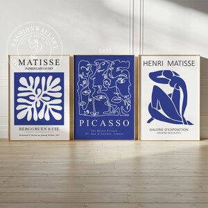 クラシックブルー・マティスとピカソのアートポスター 3枚セット インテリアポスター 海外アート