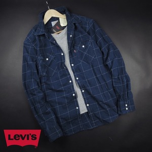 新品★Levi’s/リーバイス/STANDARDデニムウエスタンシャツ857/058紺ウインドペン/【S】【JP size M】