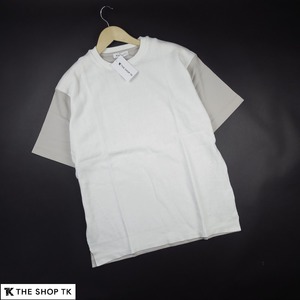  новый товар * Takeo Kikuchi / переключатель необычность материалы футболка 021/502 белый /[XL]
