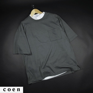  новый товар * United Arrows /ko-en/coen/ короткий рукав Layered футболка комплект 169/0970 чёрный /[XL]