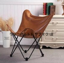 人気推薦 北欧風の革のチョウの椅子の折り畳み椅子のカジュアルな怠け者のソファーの寝椅子 S440_画像1