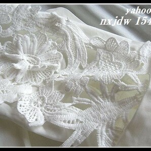 ◆Rose◇L～2L～3L～4L・大人フェミニン♪クロシェレースのお袖が素敵・綿ローンのシャツチュニック/オフホワイトの画像5