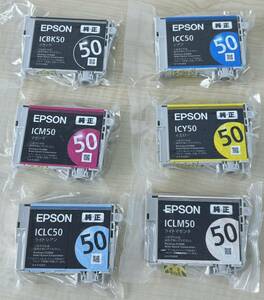 ☆★☆[エプソン（EPSON）] 純正インク IC50（BK/C/M/Y/LC/LM　6色入）　※未開封・未使用品　☆★☆