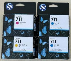 [HP Hewlett Packard ] DesignJet HP711(CZ130A×2/CZ131A/CZ132A)3 color 4 piece set * unopened * unused goods 
