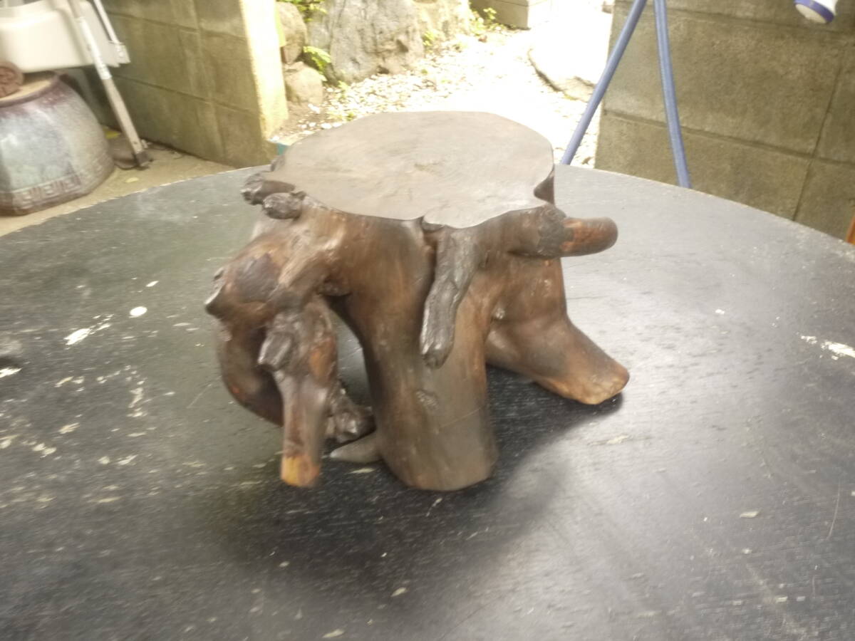 豊富な商品から 置台 飾り台 天然木 高さ35cm 根木 古道具 逸品 置物 根っこ 木工、竹工芸