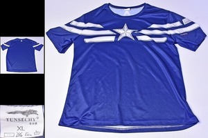 キャプテン・アメリカ★Captain America★Marvel★マーベル★ROGERS★TUNSECHY★Tシャツ★青★XL★中古品★