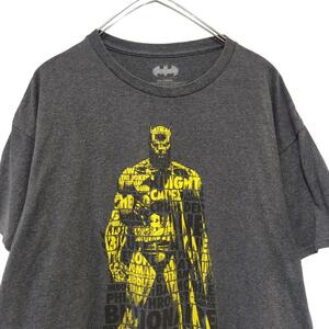 BATMAN バットマンイラストプリント半袖Tシャツ　グレー　メンズL g1