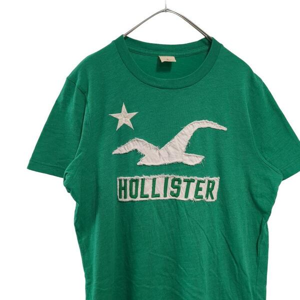 HOLLISTER刺繍ロゴTシャツ半袖春夏緑メンズL　22