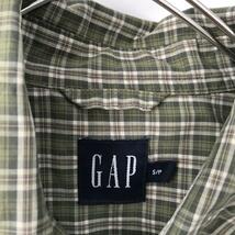 GAP チェック柄半袖シャツ緑　メンズM相当　f18_画像5