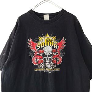 A A Aイラスト/ドクロプリント半袖TシャツメンズXL h6