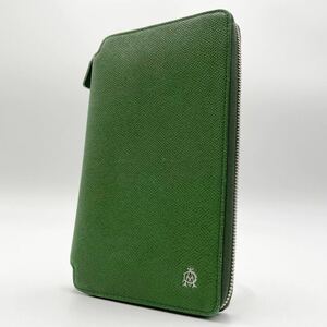 1 jpy Dunhill[ rare color beautiful goods ] auger nai The - long wallet long wallet round Zip green green Dunhill business work commuting men's 