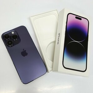 《現状品》【SIMフリー】Apple iPhone14 Pro A2889 MQ1E3J/A 256GB ディープパープル 店頭/併売《スマホ・60サイズ・福山店》O158の画像1