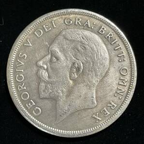 銀貨 古銭 イギリス 古銭 ジョージ五世 1933年 エドワードクラウン 花輪 コイン 硬貨 の画像2