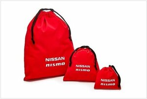 日産純正 nismo 巾着3枚セット(赤) T33 T32 T31 エクストレイル Z51 Z50 ムラーノ J50 クロスオーバー デュアリス NV350 キャラバン NV200