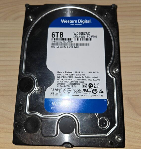 【ジャンク品】WESTERN DIGITAL 6TB HDD 3.5インチ