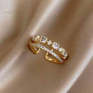 リング 指輪 ゴールド ラインストーン ファッション かわいい フリーサイズ