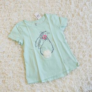 ★新品未使用★【babyGAP ベビーギャップ】半袖Tシャツ　グリーン　うさぎ　110cm 女の子