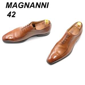 即決 MAGNANNI マグナーニ 27cm 42 14411 メンズ レザーシューズ ツーシーム 茶 ブラウン 革靴 皮靴 ビジネスシューズ