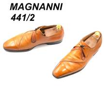 即決 MAGNANNI マグナーニ 29.5cm 44.5 11716 メンズ レザーシューズ プレーントゥ 茶 ブラウン 革靴 皮靴 ビジネスシューズ_画像1