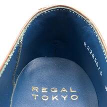 即決 未使用 REGAL TOKYO リーガル トーキョー W31 25cm メンズ レザーシューズ ウイングチップ 内羽根 シボ革 茶 ブラウン 箱付 革靴 皮靴_画像8