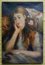 [Artworks]ルノワール(ルノアール)|座る少女|肉筆|油彩|原画|オルセー美術館認証_画像1