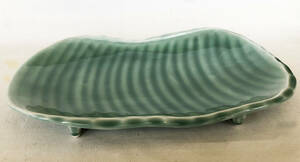  Mino . deep sea celadon deformation platter large plate party plate 36.5cm