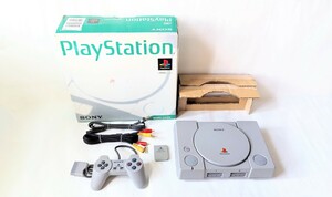  operation goods * cleaning being completed *SONY PS1 first generation RCA terminal installing model PlayStation [SCPH-5000] box attaching body * original controller * cable * memory 