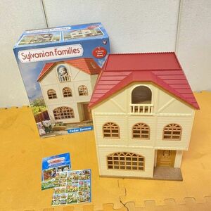 ▲希少 美品 Flair フレア 海外製 シルバニアファミリー 3 Storey Town House ドールハウス 箱付き レトロ 人形 ▲ N12378