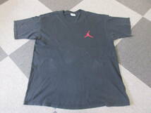 90s NIKE JORDAN USA製 Tシャツ XL~ 黒 L表記 ナイキ ジョーダン バスケット ヴィンテージ オールド ジャンプマン_画像2