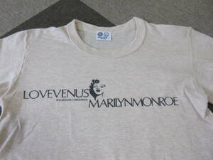 70s80s マリリンモンロー Tシャツ 国産 ヴィンテージ Hizant ベージュ 日本製 Lovevenus Marilyn Monroe 映画 ムービー 女優 ハリウッド