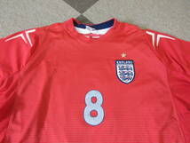 サッカー イングランド代表 ランパード選手 ユニフォーム 8 England Lampard ゲームシャツ フットサル レプリカ _画像5