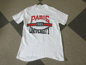 80s パリ大学 Tシャツ Size4 シングルステッチ Paris university 1985 ポルトガル カレッジ ヴィンテージ オールド 